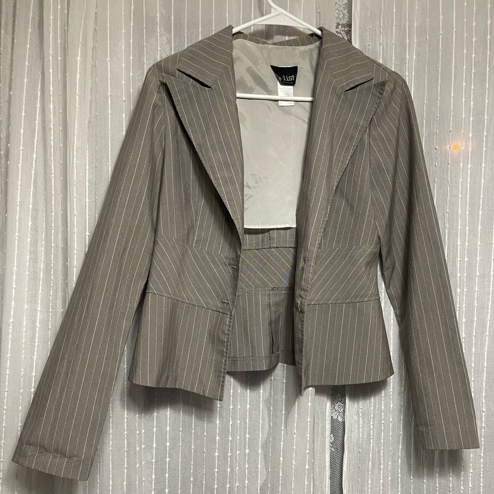 Women’s blazer short cropped tailored stripes by A List
